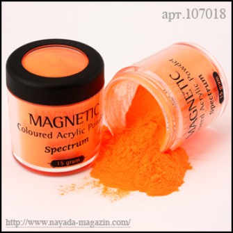 Magnetic цветная пудра для ногтей Neon Orange 15гр.